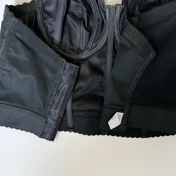 Vintage 80s Black Satin Boned Corset Bra – Goddess Strapless Bustier 40B - Picture 7 of 9